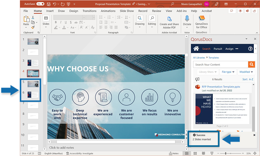 how to insert powerpoint slides from one presentation to another