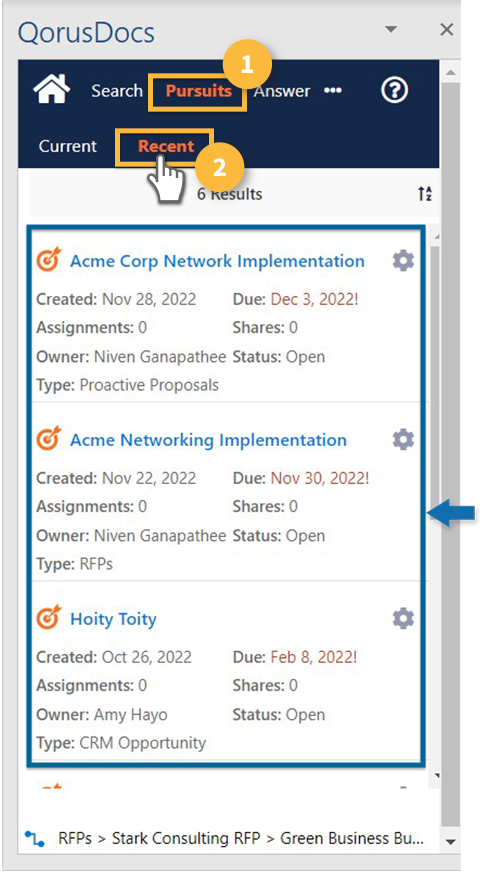 The Pursuit Workspace in your QorusDocs Hub – Help Center